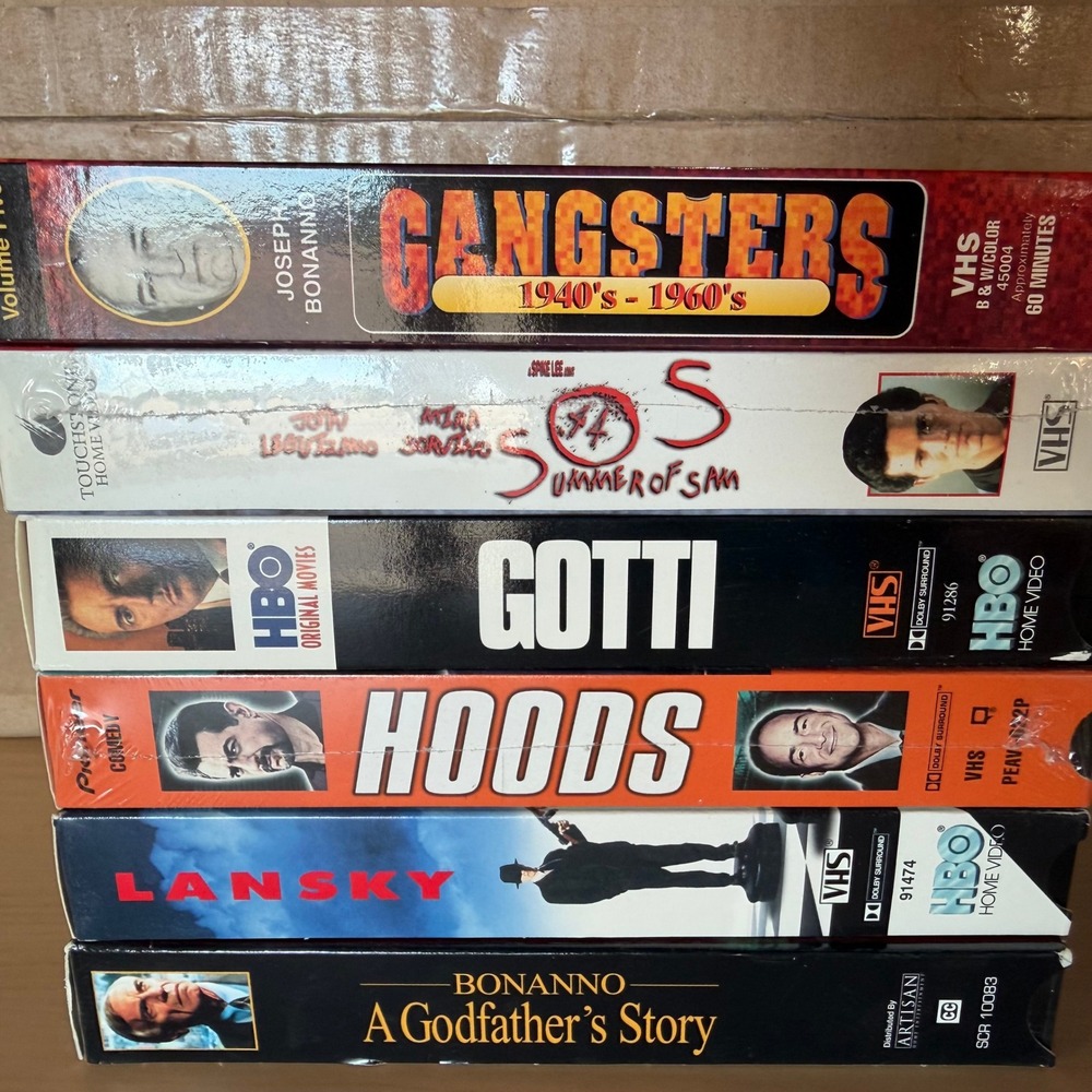 Mob Movie VHS Lot 6 Tapes Gotti Lansky Summer of Sam Hoods Bonanno Gangsters
